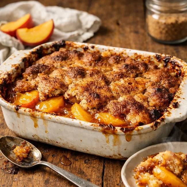 Unique Peach Cobbler Delight