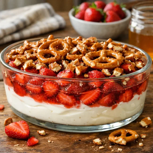 Upside-Down Strawberry Pretzel Delight