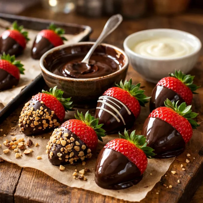 Valentine's Day Chocolate-Dipped Strawberries