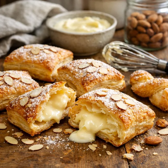 Vanilla Almond Cream Filled Puff Pastry