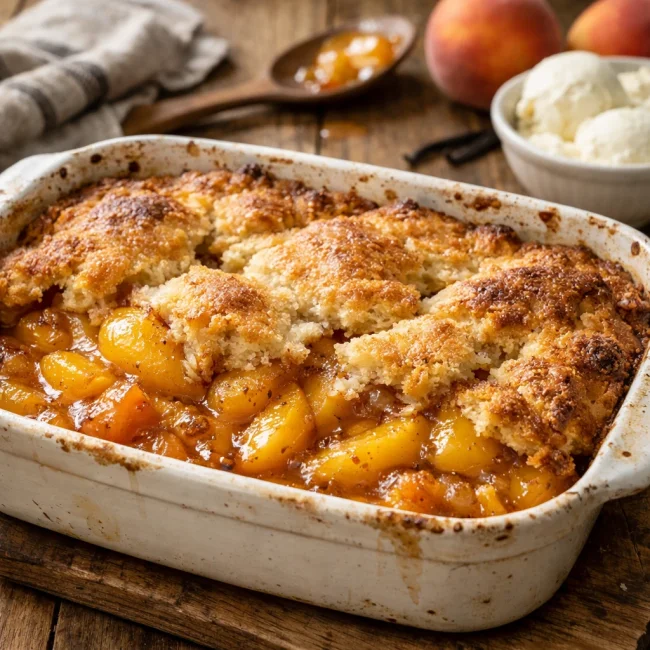 Vanilla Peach Cobbler