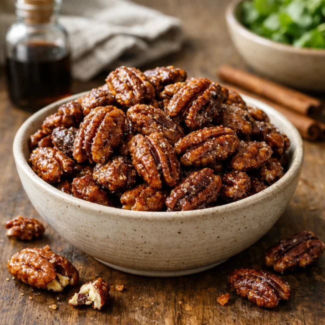 Vanilla Spice Candied Pecans