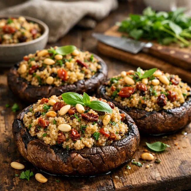 Vegan Stuffed Portobello Mushrooms