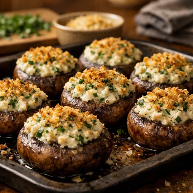 Vegetarian Stuffed Mushrooms