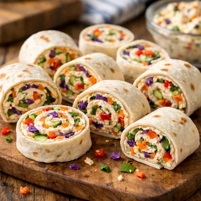 Veggie and Cheese Pinwheels
