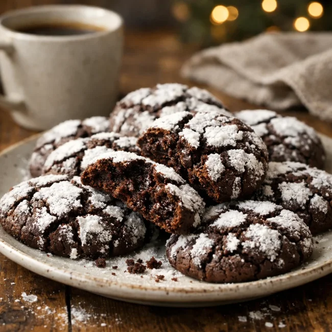 Velvet Chocolate Crinkle Cookies