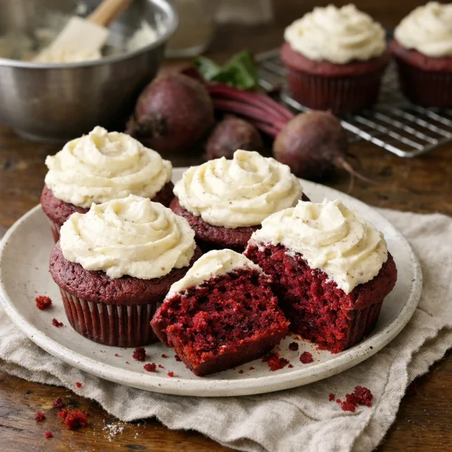 Velvety Beetroot Cupcakes