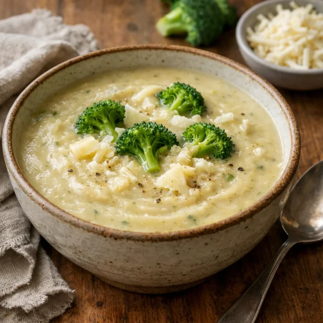 Velvety Broccoli-White Cheddar Soup