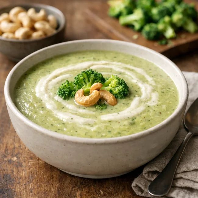 Velvety Cashew Broccoli Soup
