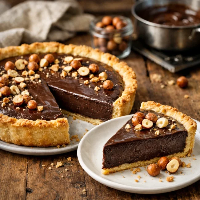 Velvety Hazelnut Chocolate Pie