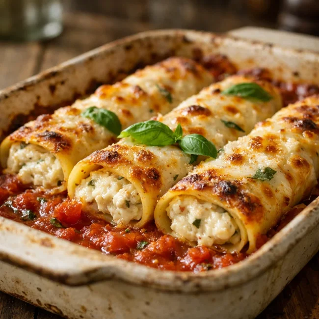 Vintage Cheese Stuffed Pasta Rolls