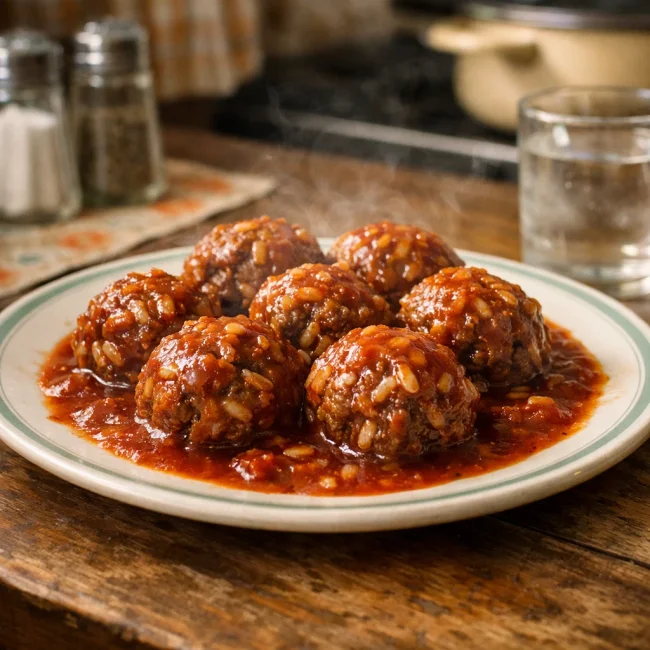 Vintage Porcupine Meatballs