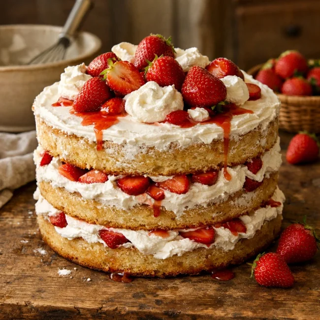 Vintage Strawberry Layer Cake