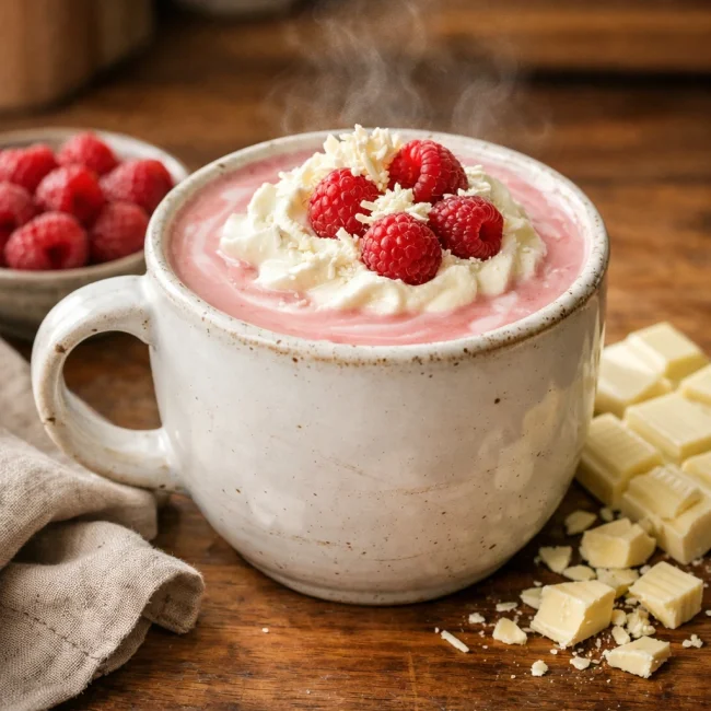 White Chocolate Raspberry Hot Chocolate