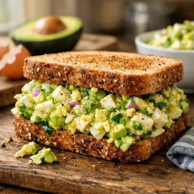 Zesty Avocado Egg Salad Sandwich