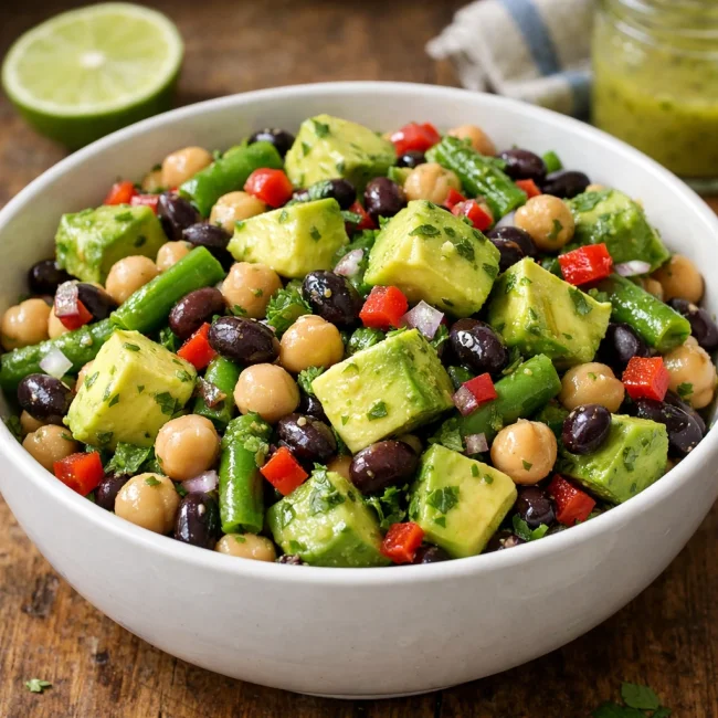 Zesty Avocado Three Bean Salad