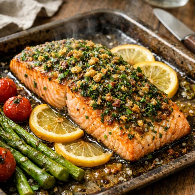 Zesty Baked Salmon with Herb Crust
