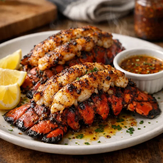 Zesty BBQ Broiled Lobster Tails