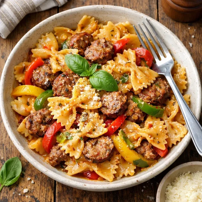 Zesty Bowtie Pasta with Italian Sausage