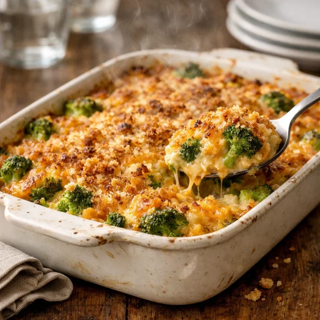 Zesty Broccoli Cheddar Casserole