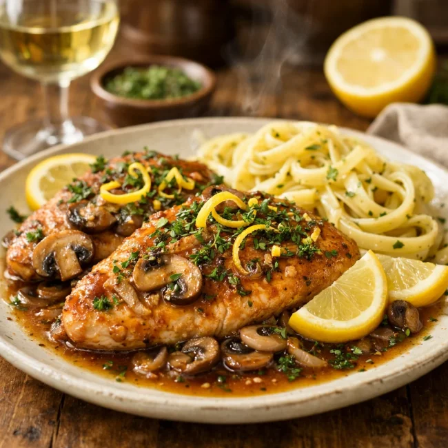 Zesty Chicken Marsala with Herb Infusion