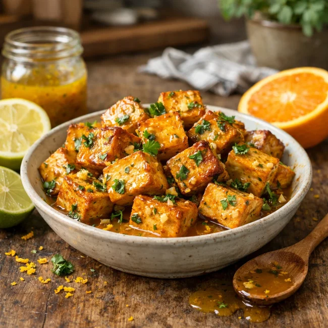 Zesty Citrus Marinated Tofu