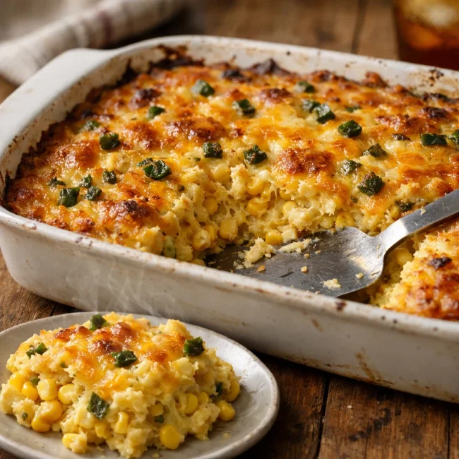 Zesty Corn and Cheddar Casserole