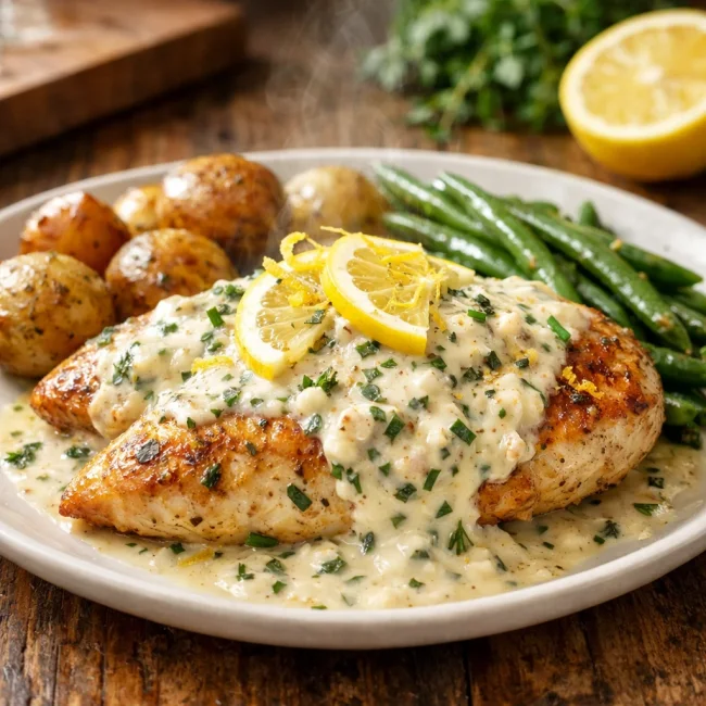 Zesty Cream Cheese Chicken with Herb Infusion