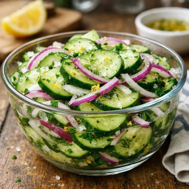 Zesty Cucumber Onion Crunch Salad