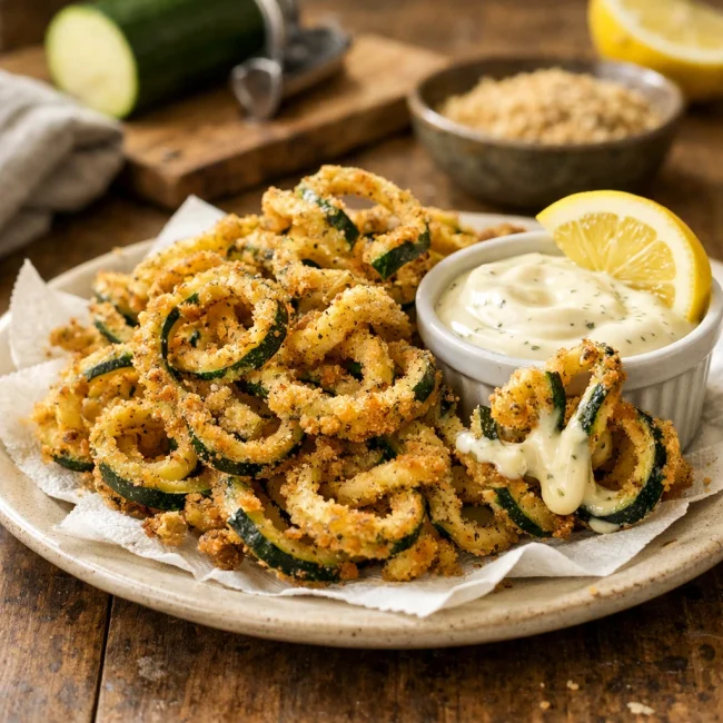Zesty Fried Zucchini Spirals