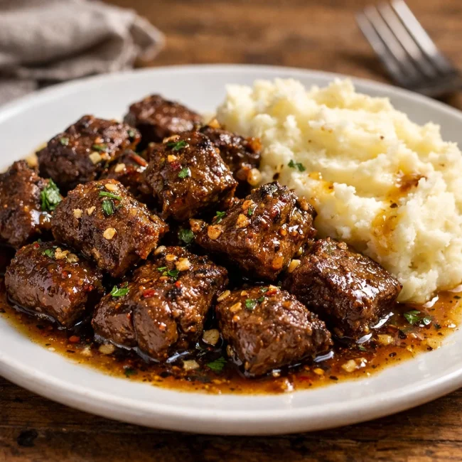 Zesty Garlic Beef Tips
