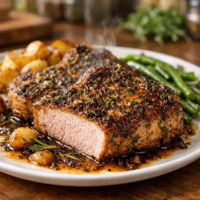 Zesty Herb-Crusted Pan-Fried Pork Chops
