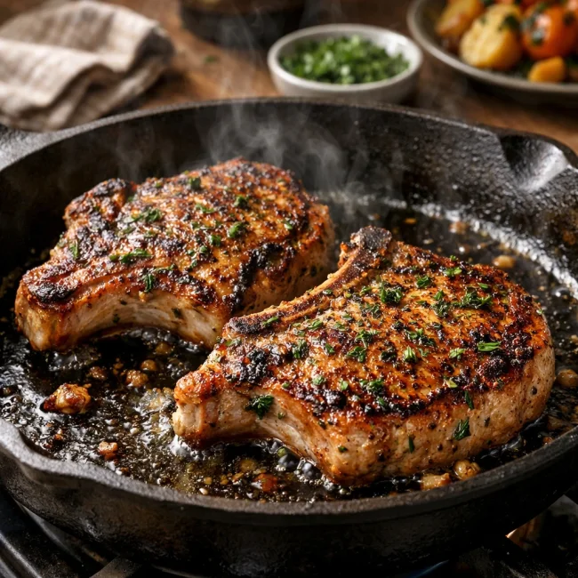 Zesty Herb Pan-Fried Pork Chops