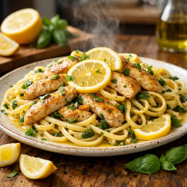 Zesty Lemon Basil Chicken Scampi