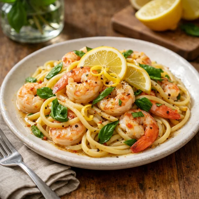 Zesty Lemon-Basil Shrimp Scampi