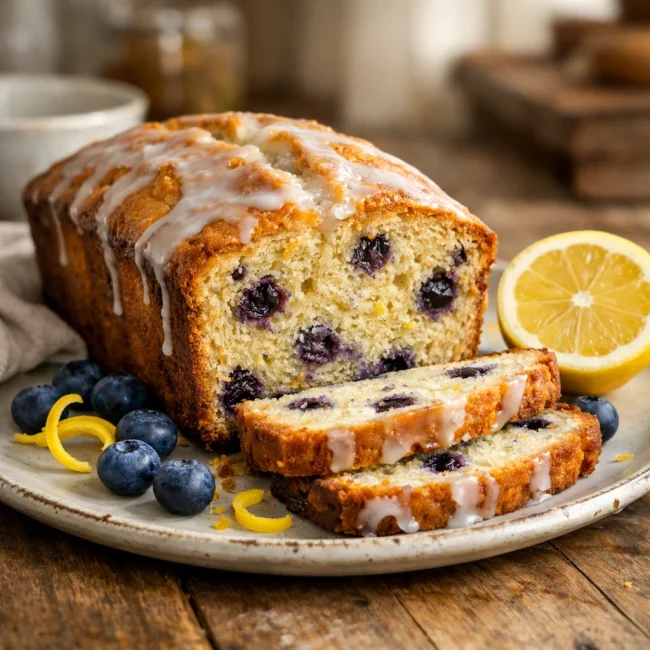 Zesty Lemon Blueberry Pound Cake