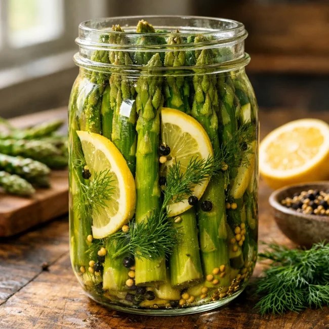 Zesty Lemon Dill Pickled Asparagus