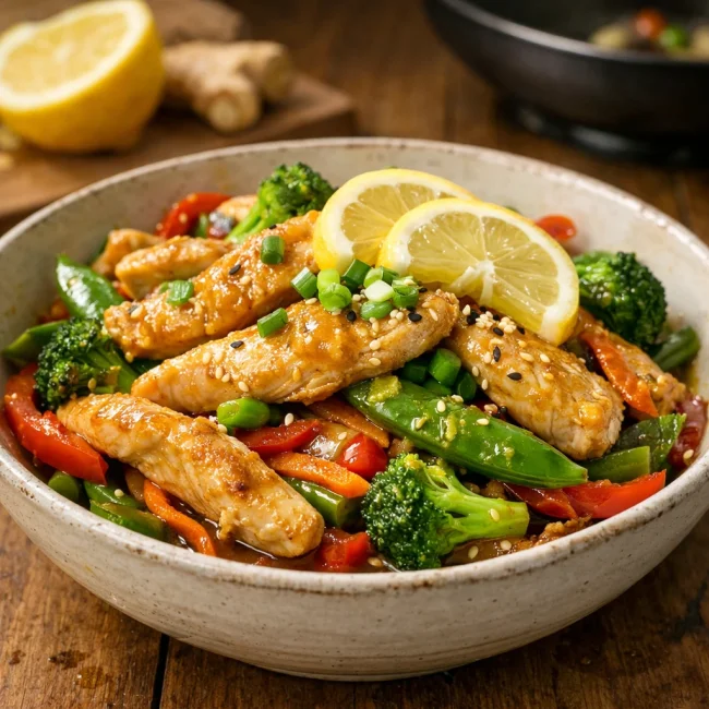 Zesty Lemon Ginger Chicken Stir Fry