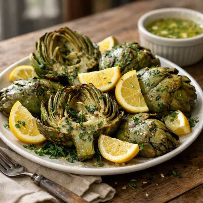 Zesty Lemon Herb Artichokes
