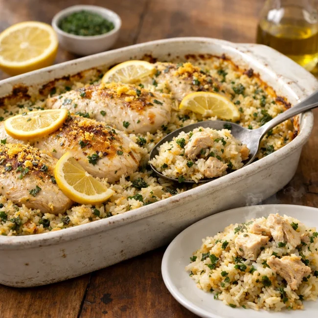 Zesty Lemon Herb Chicken and Rice Casserole