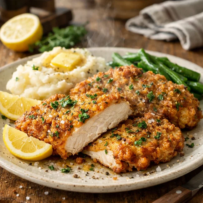 Zesty Lemon Herb Chicken Fried Chicken