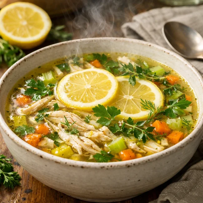 Zesty Lemon Herb Chicken Soup