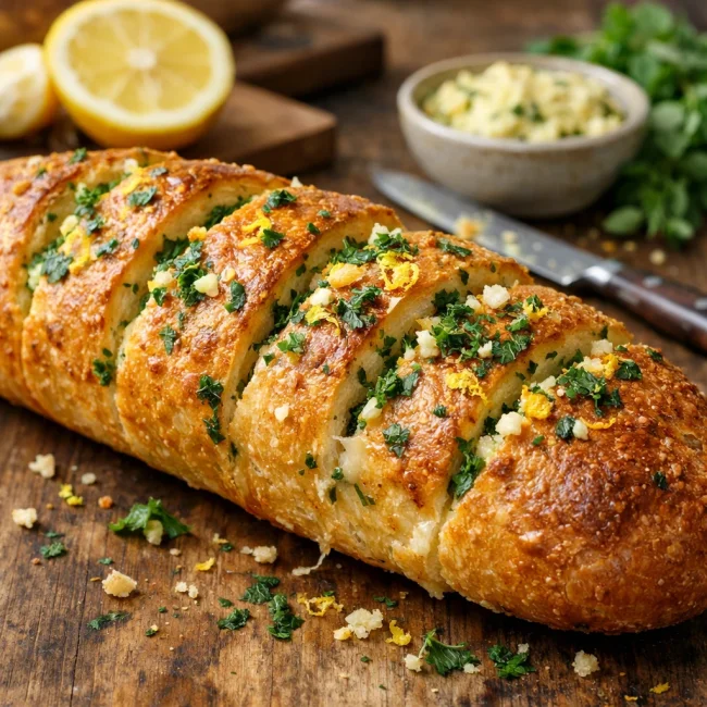 Zesty Lemon Herb Garlic Bread