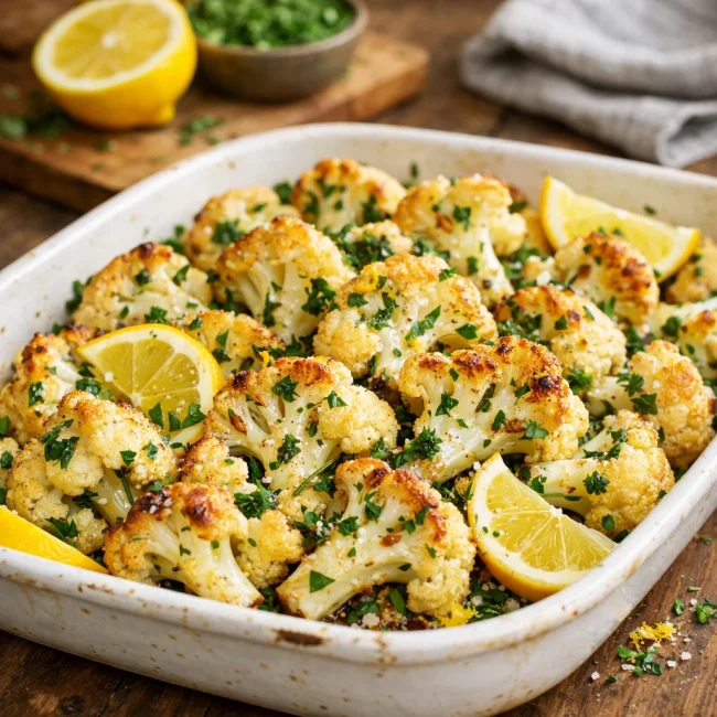 Zesty Lemon Herb Roasted Cauliflower