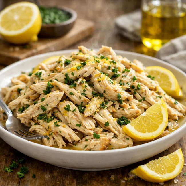Zesty Lemon Herb Shredded Chicken