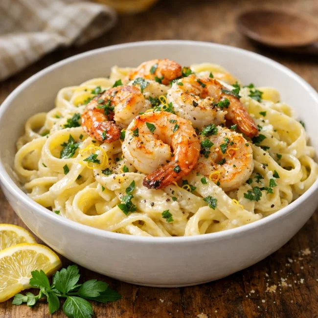 Zesty Lemon Herb Shrimp Alfredo