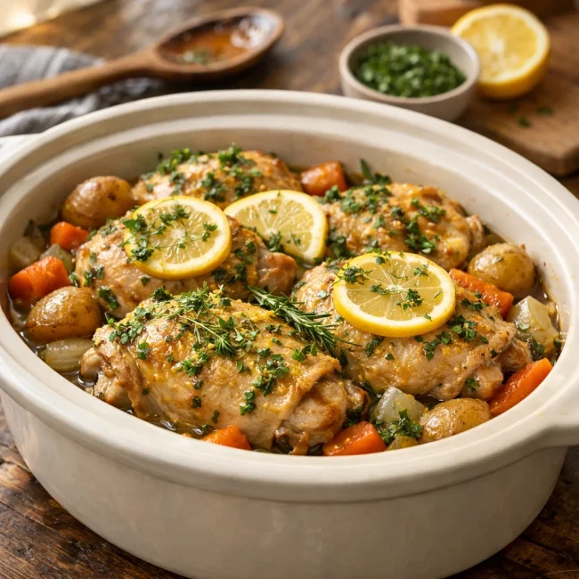 Zesty Lemon Herb Slow Cooker Chicken