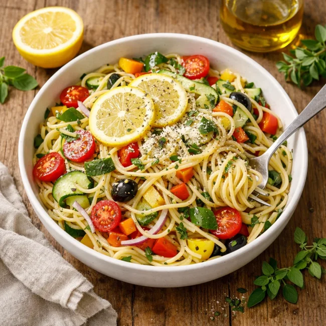 Zesty Lemon Herb Spaghetti Salad