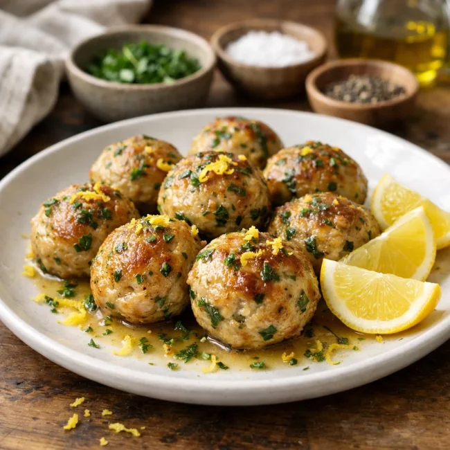 Zesty Lemon Herb Turkey Meatballs
