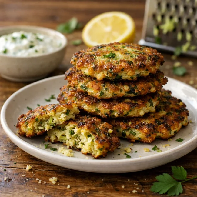 Zesty Lemon Herb Zucchini Fritters